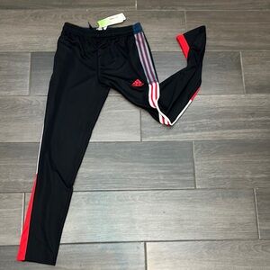 Adidas Black and Red Sweatpants with Tapered Fit aeroready size youth 13/14 new